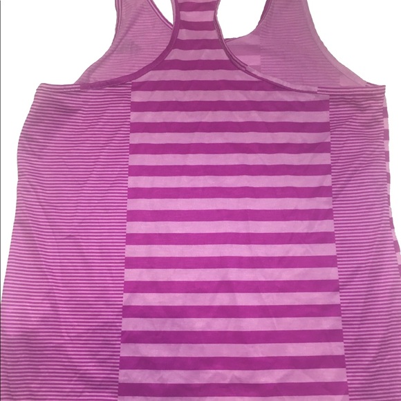 Adidas Size Large Pink Striped Racerback Tank - Picture 2 of 3